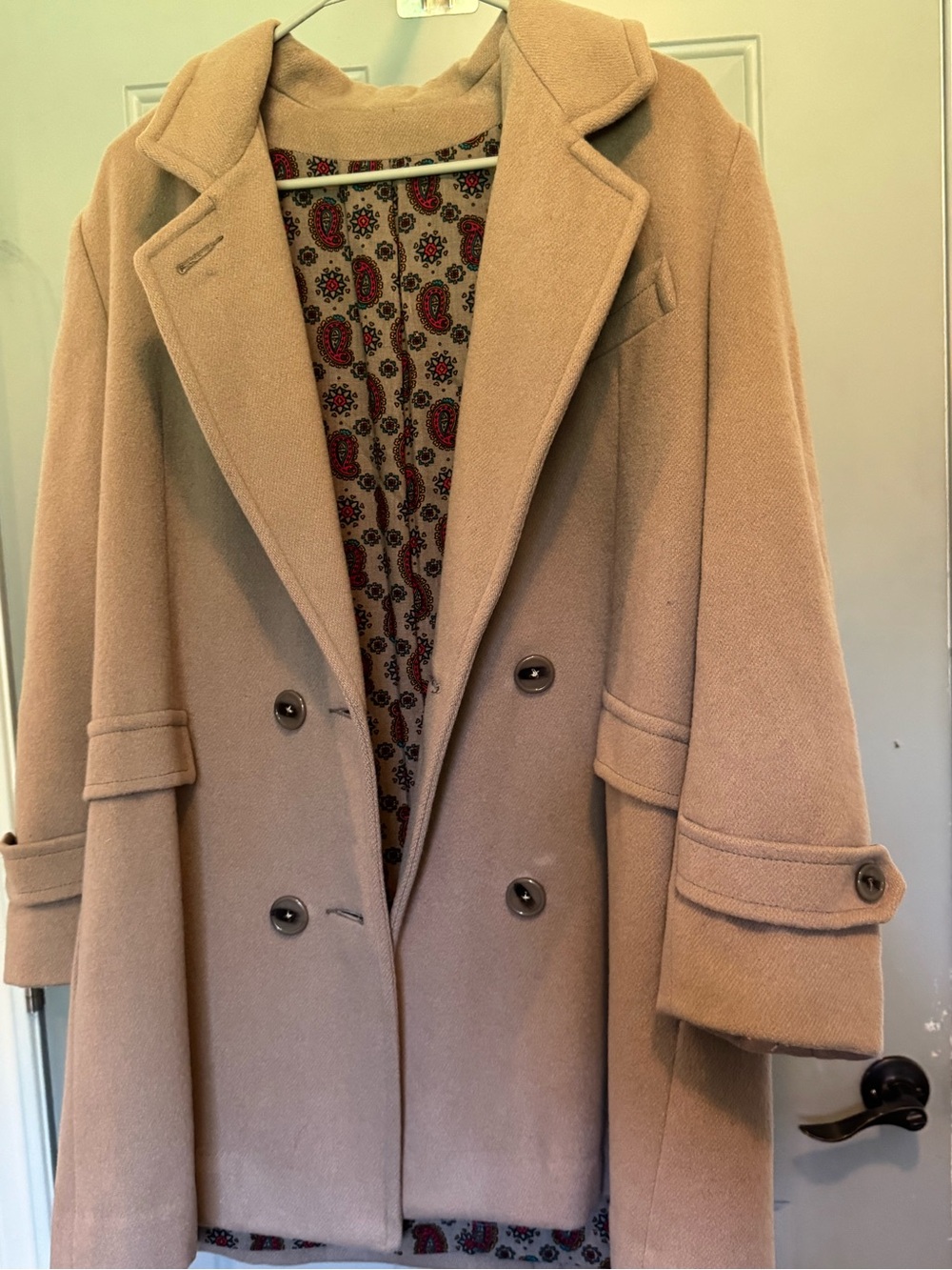 Womens Classic Tan Pea Coat